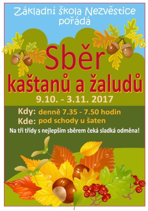 Sběr kaštanů a žaludů